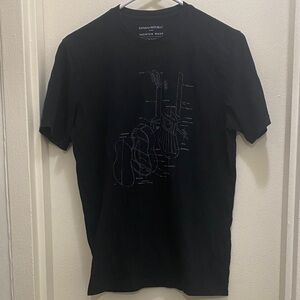 Banana Republic Guitar Graphic T-Shirt in Mens Small Size | Premium Wash Black